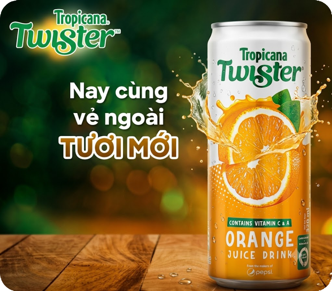 Nước cam ép Twister Tropicana 320ml