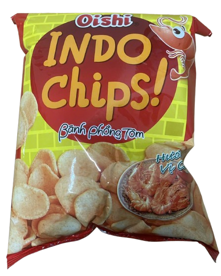 Snack OISHI INDO CHIPS bánh phồng tôm vị cay bịch 32g